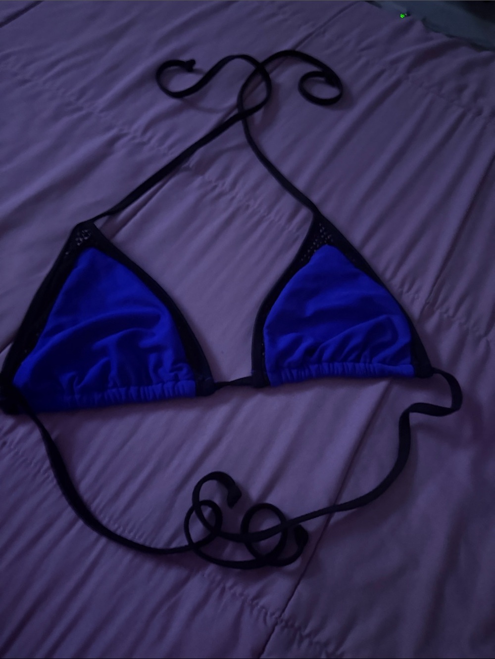 Triangle Halter Bikini Top - Blue